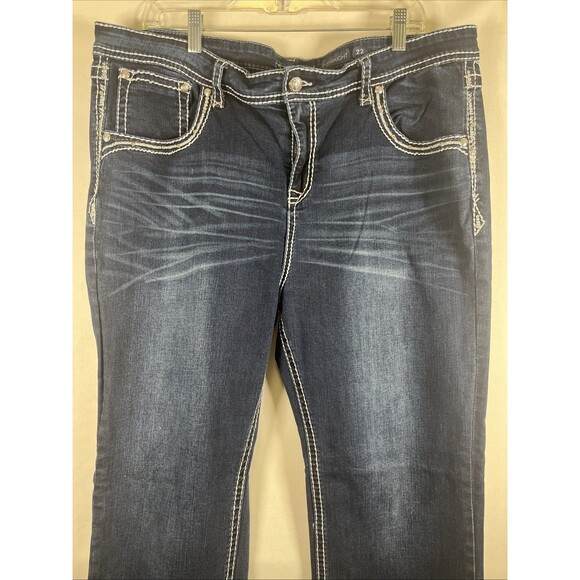 Grace in LA Jeans Women's Size 22 Plus Size P-Straight Embellished Pockets EUC - Picture 3 of 10